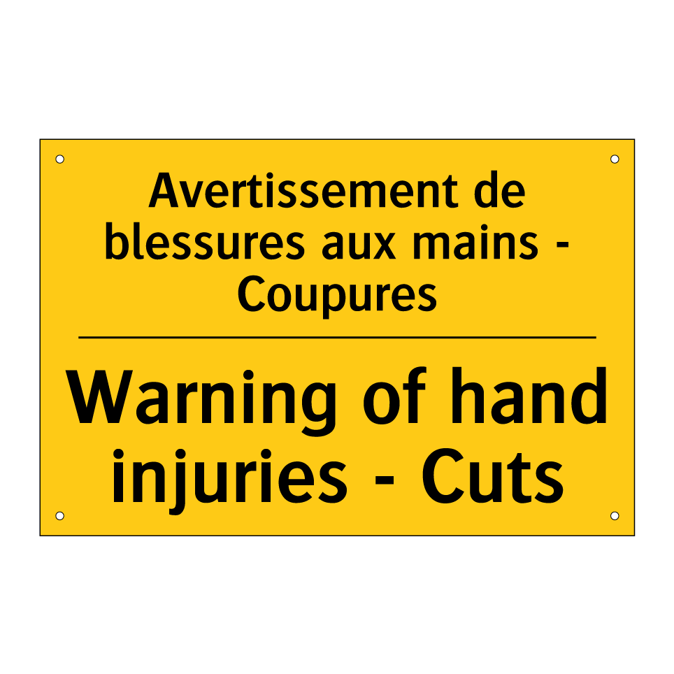 Avertissement de blessures aux /.../ - Warning of hand injuries - Cuts /.../