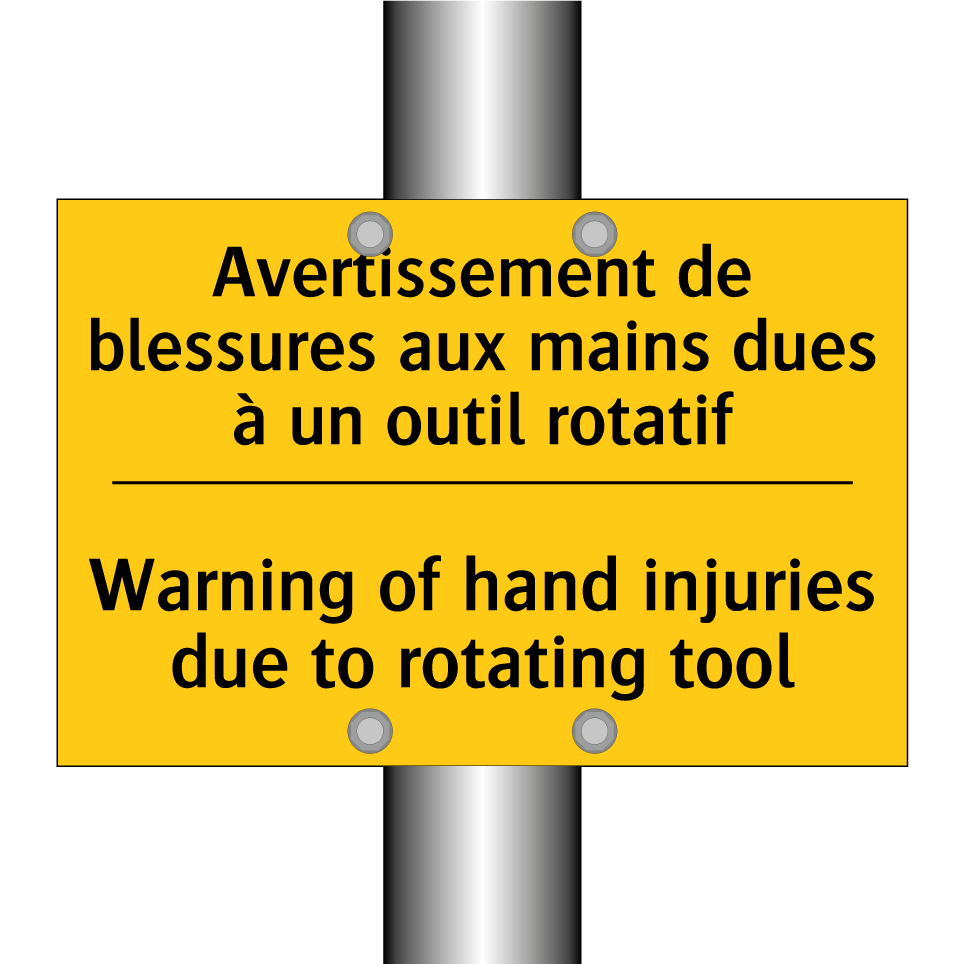 Avertissement de blessures aux /.../ - Warning of hand injuries due to /.../