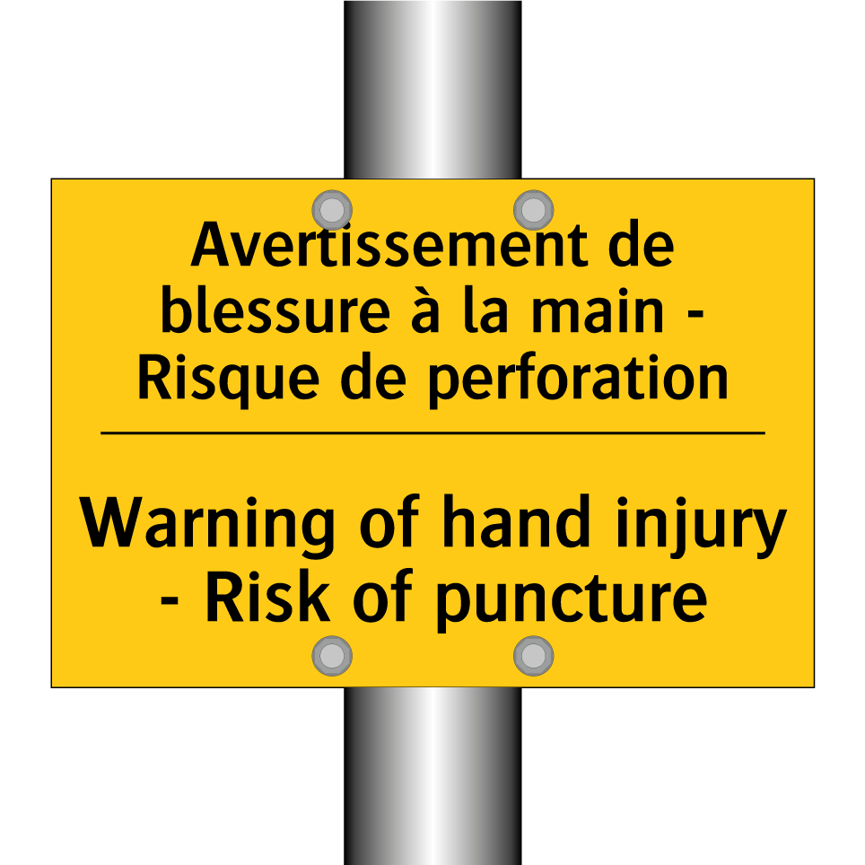 Avertissement de blessure à la /.../ - Warning of hand injury - Risk /.../