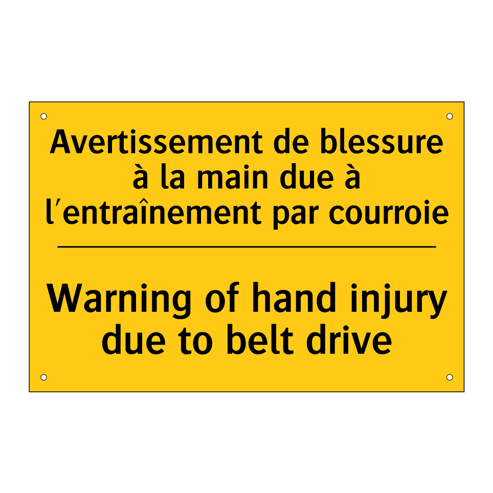 Avertissement de blessure à la /.../ - Warning of hand injury due to /.../