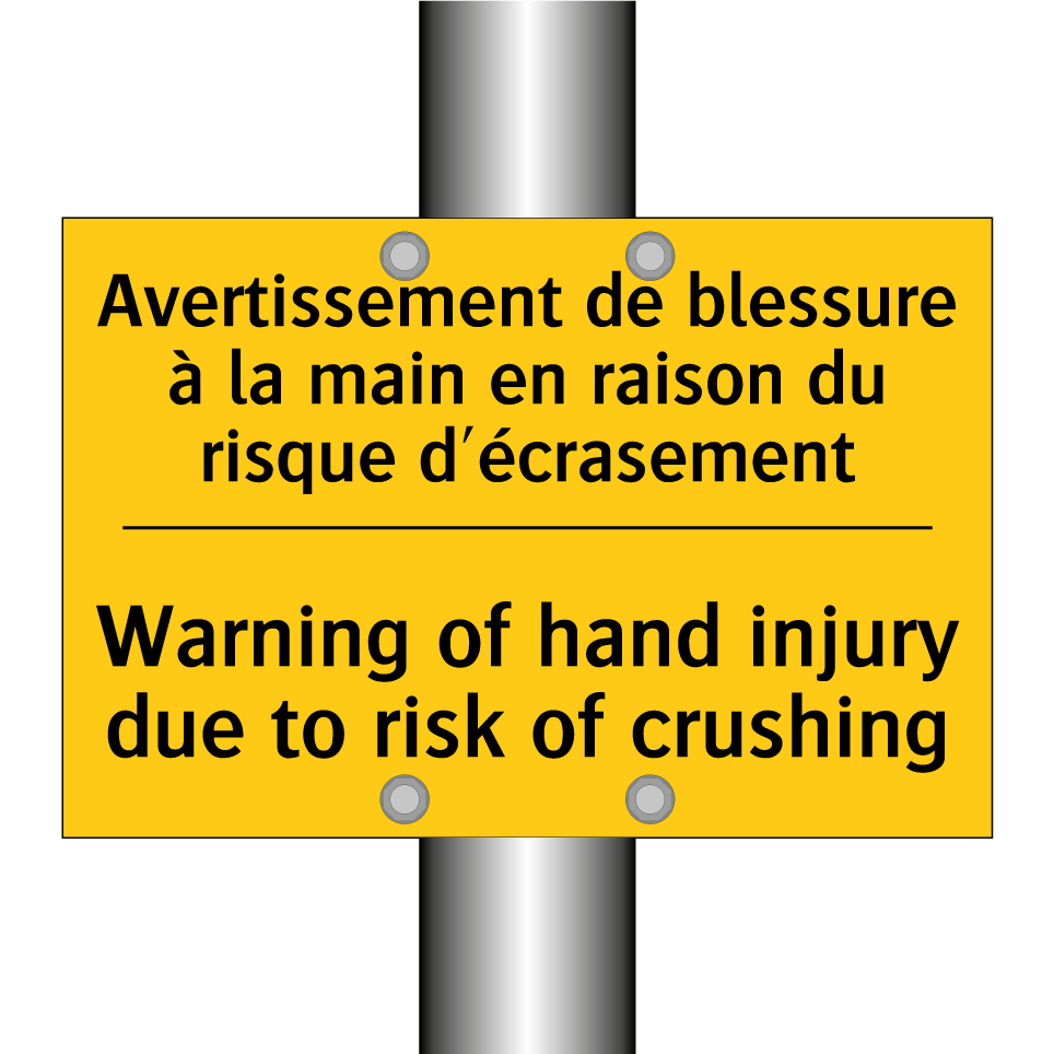 Avertissement de blessure à la /.../ - Warning of hand injury due to /.../