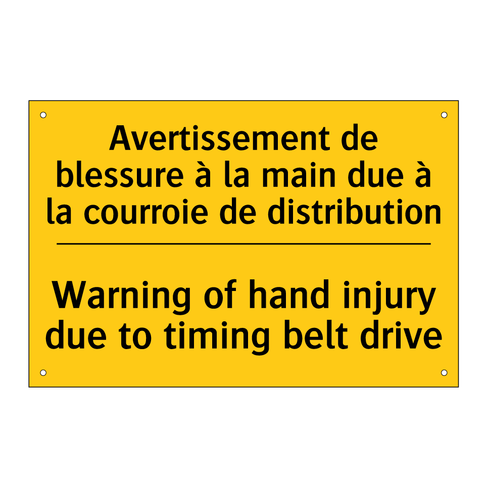 Avertissement de blessure à la /.../ - Warning of hand injury due to /.../