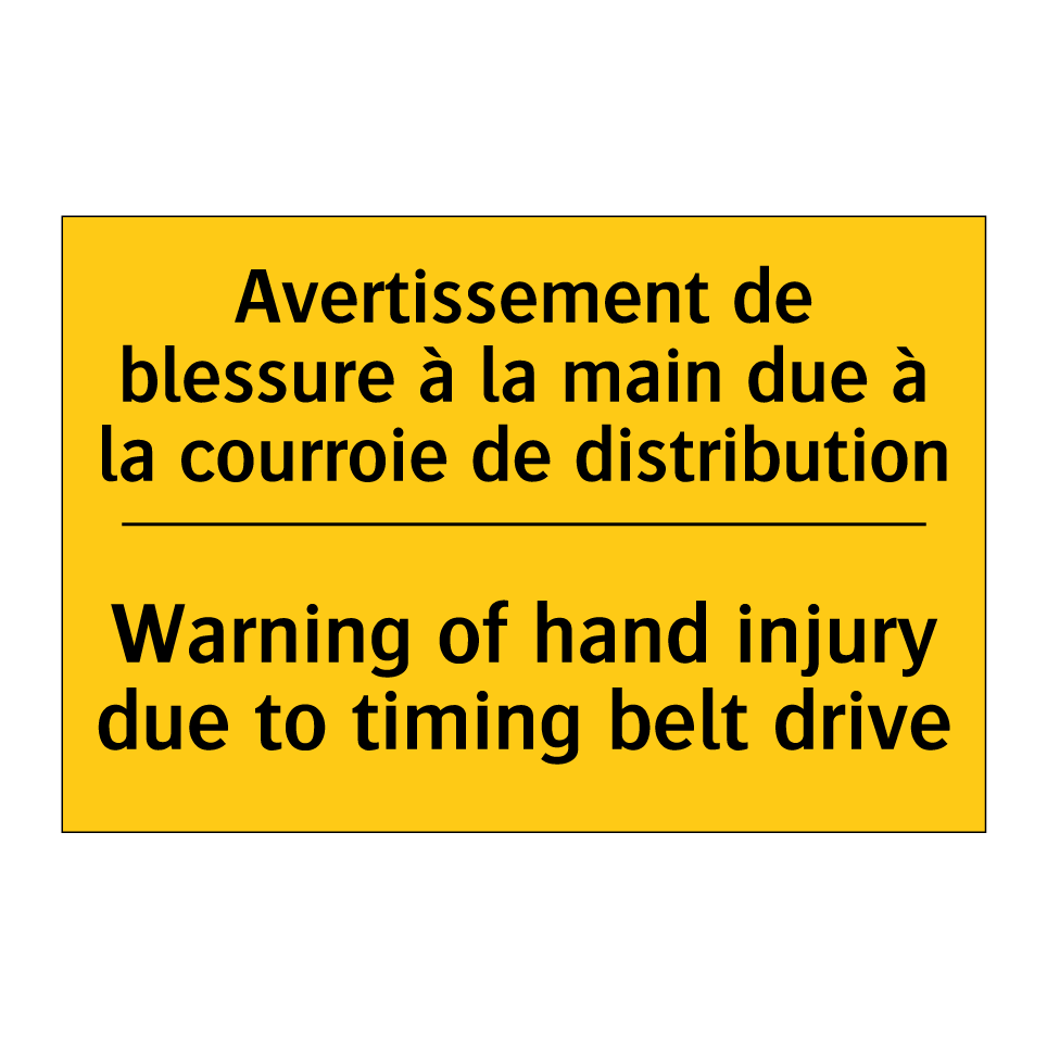 Avertissement de blessure à la /.../ - Warning of hand injury due to /.../