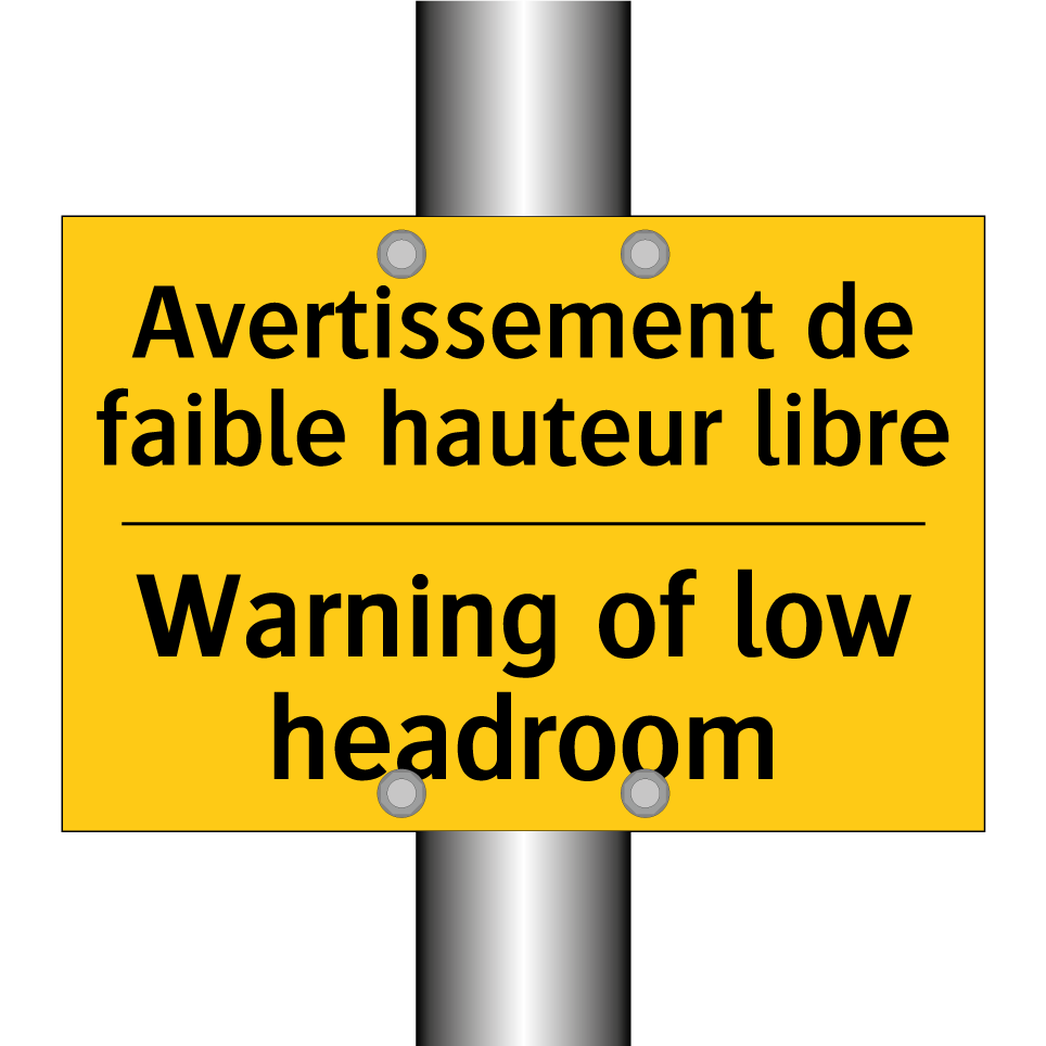 Avertissement de faible hauteur /.../ - Warning of low headroom