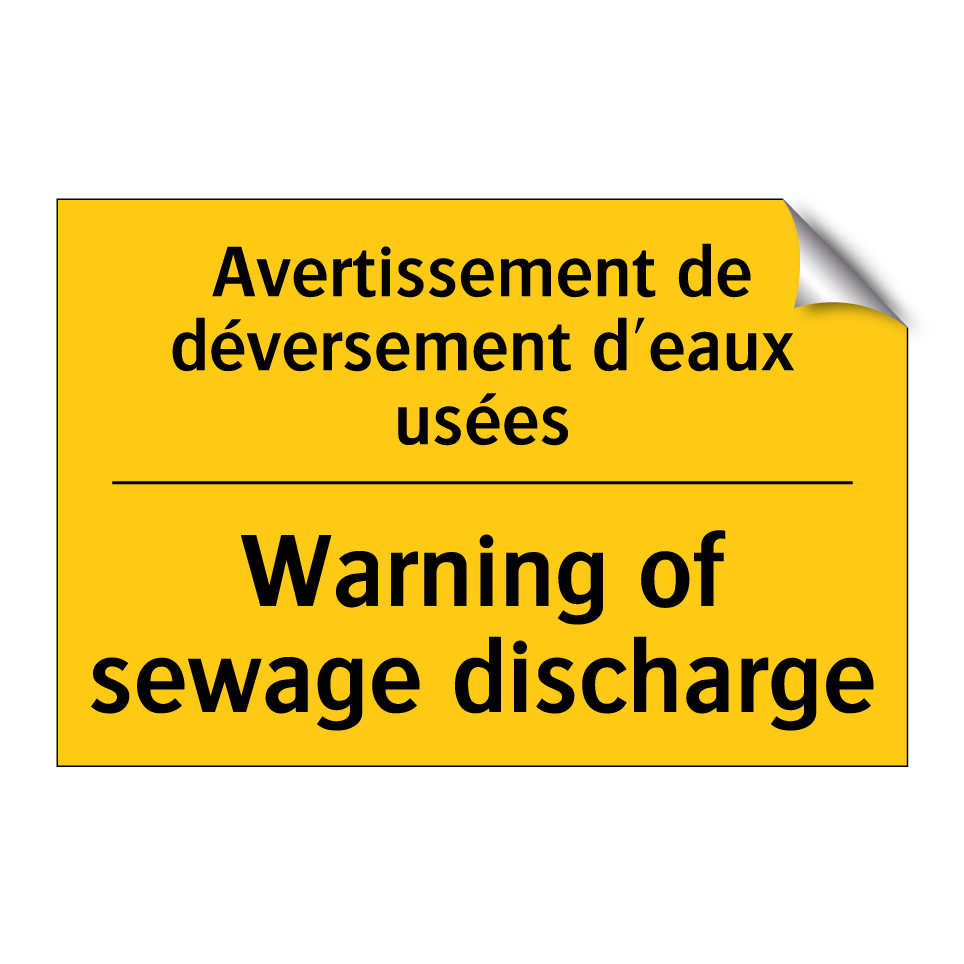 Avertissement de déversement d'eaux /.../ - Warning of sewage discharge