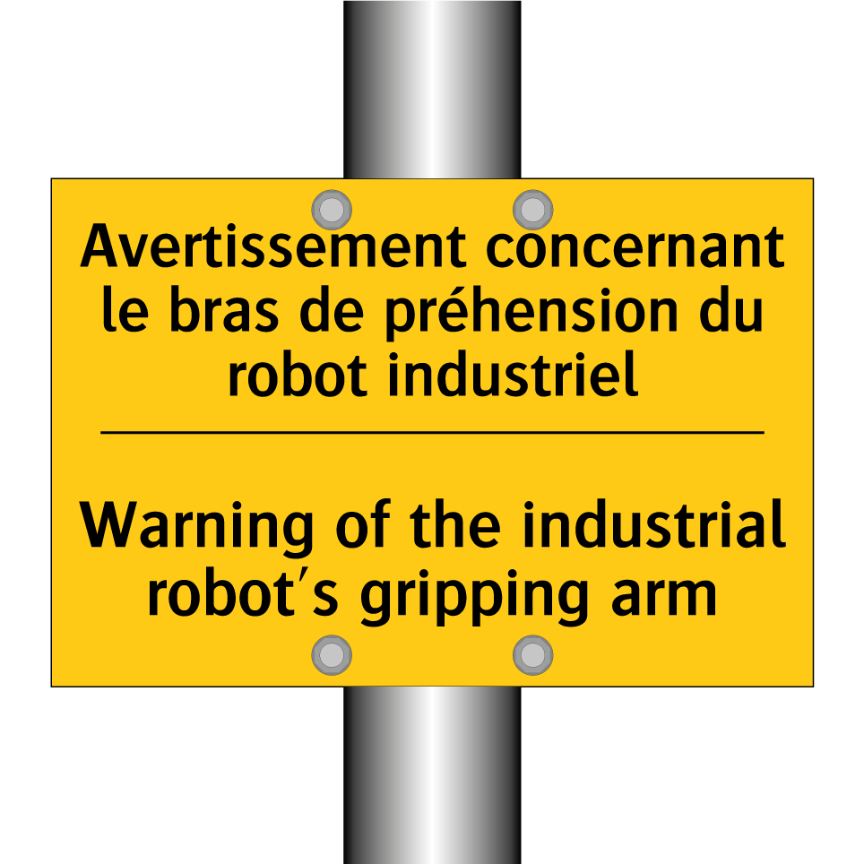 Avertissement concernant le bras /.../ - Warning of the industrial robot's /.../