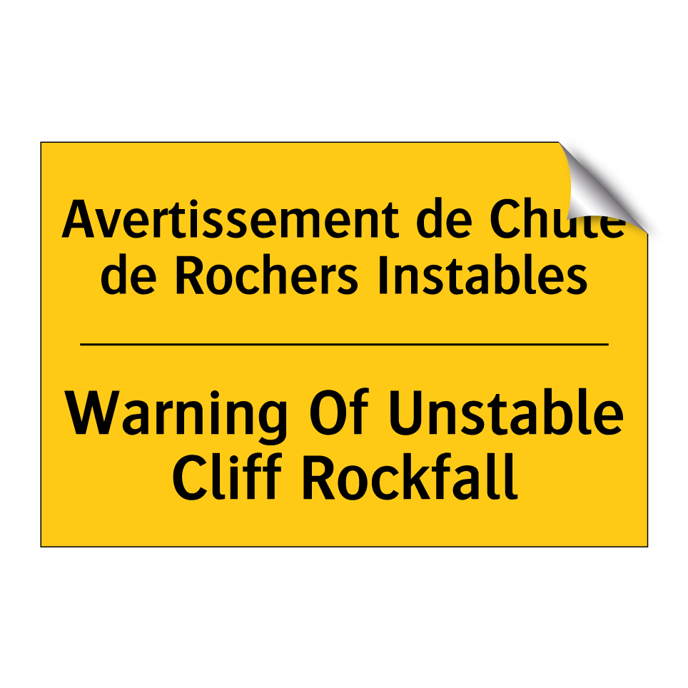 Avertissement de Chute de Rochers /.../ - Warning Of Unstable Cliff Rockfall /.../