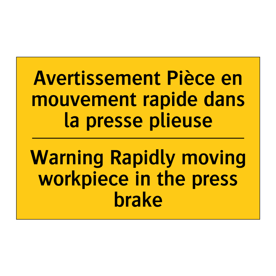 Avertissement Pièce en mouvement /.../ - Warning Rapidly moving workpiece /.../