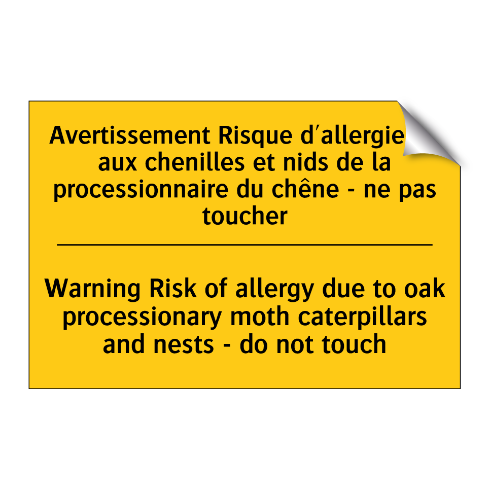 Avertissement Risque d'allergie /.../ - Warning Risk of allergy due to /.../