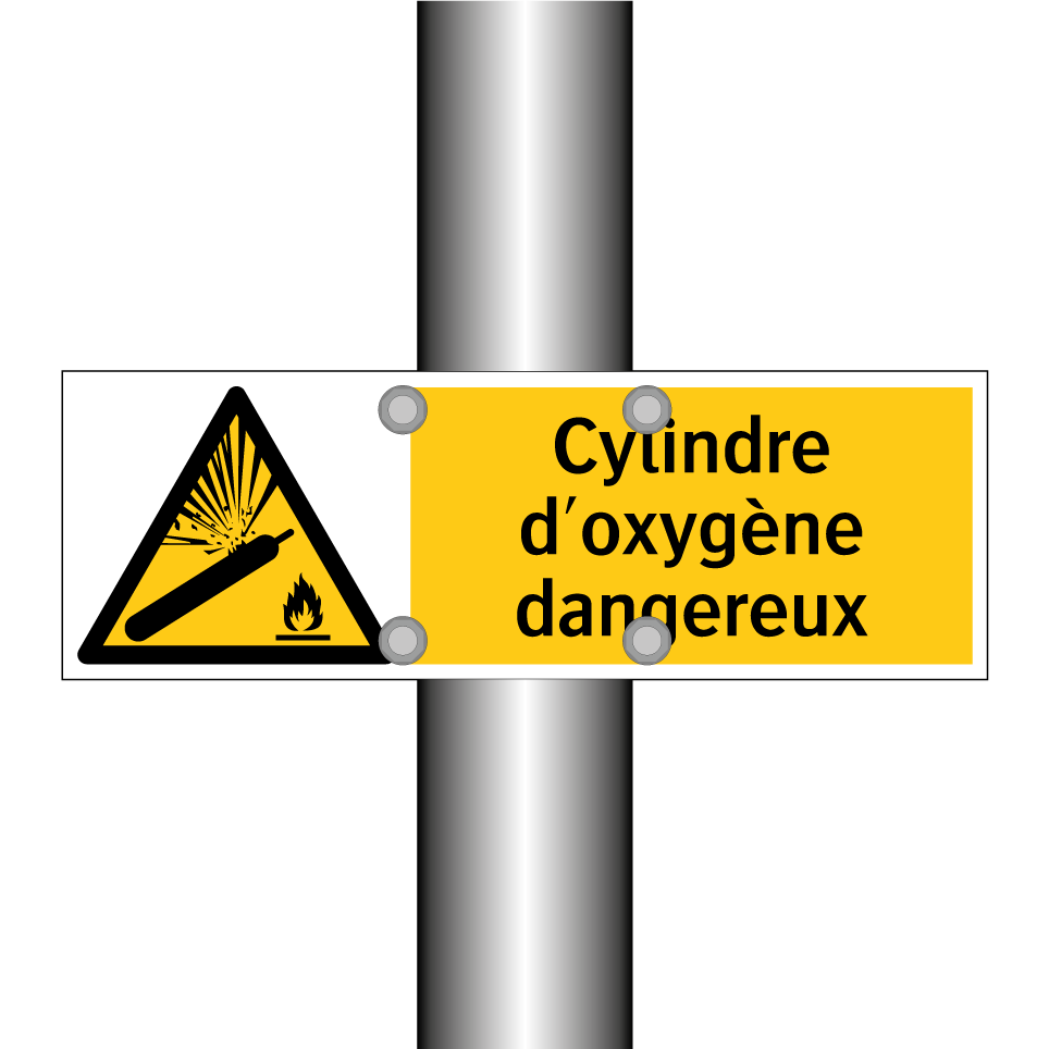 Cylindre d'oxygène dangereux