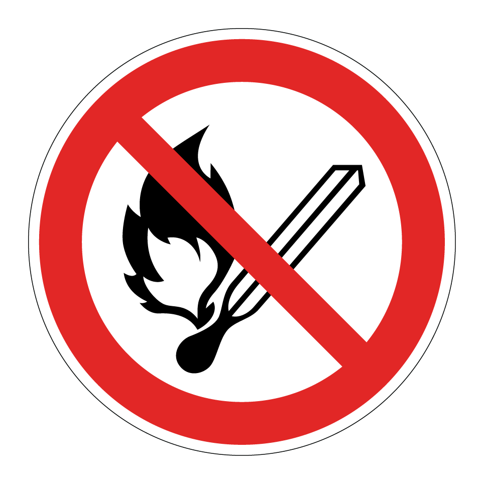 P003 No open flame; Fire, open ignition source and smoking prohibited