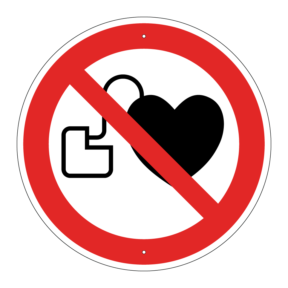 P007 No access for people with active implanted cardiac devices