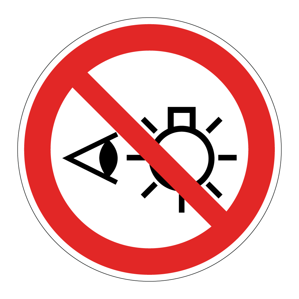 P075 Do not stare at light source