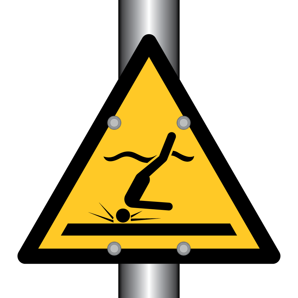 W048 Warning Shallow water (diving)