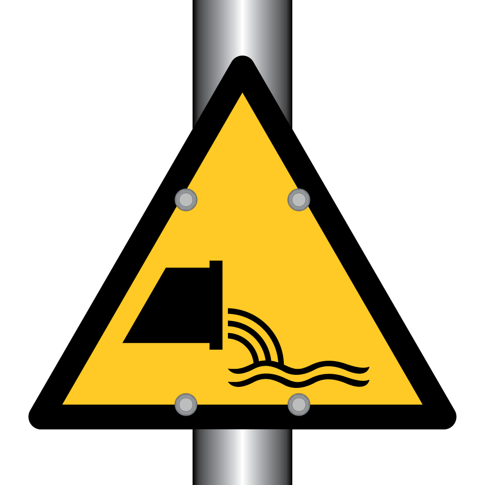 W055 Warning Sewage effluent outfall