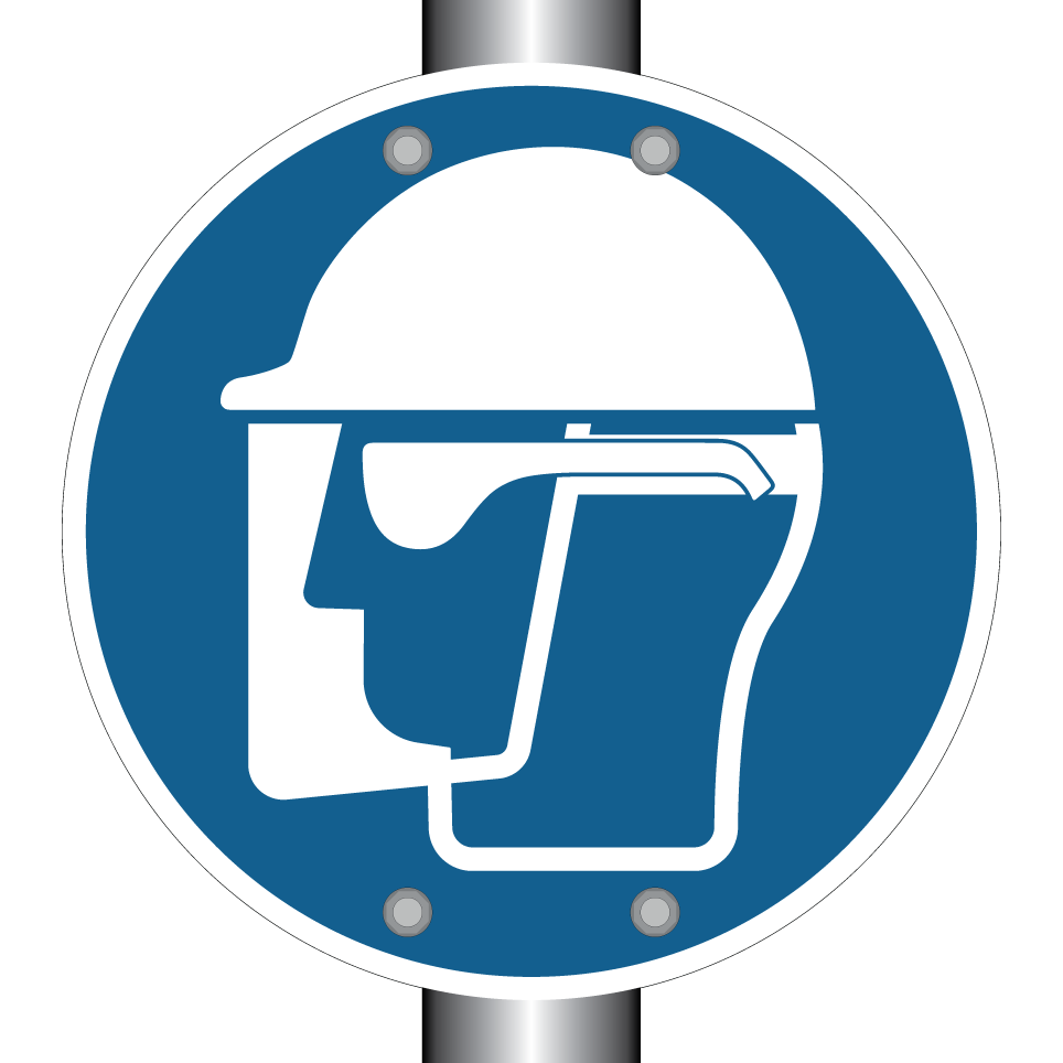 Usar casco, protector facial y gafas de seguridad