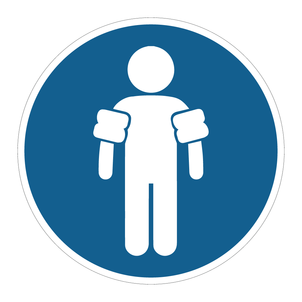 Use inflatable armbands