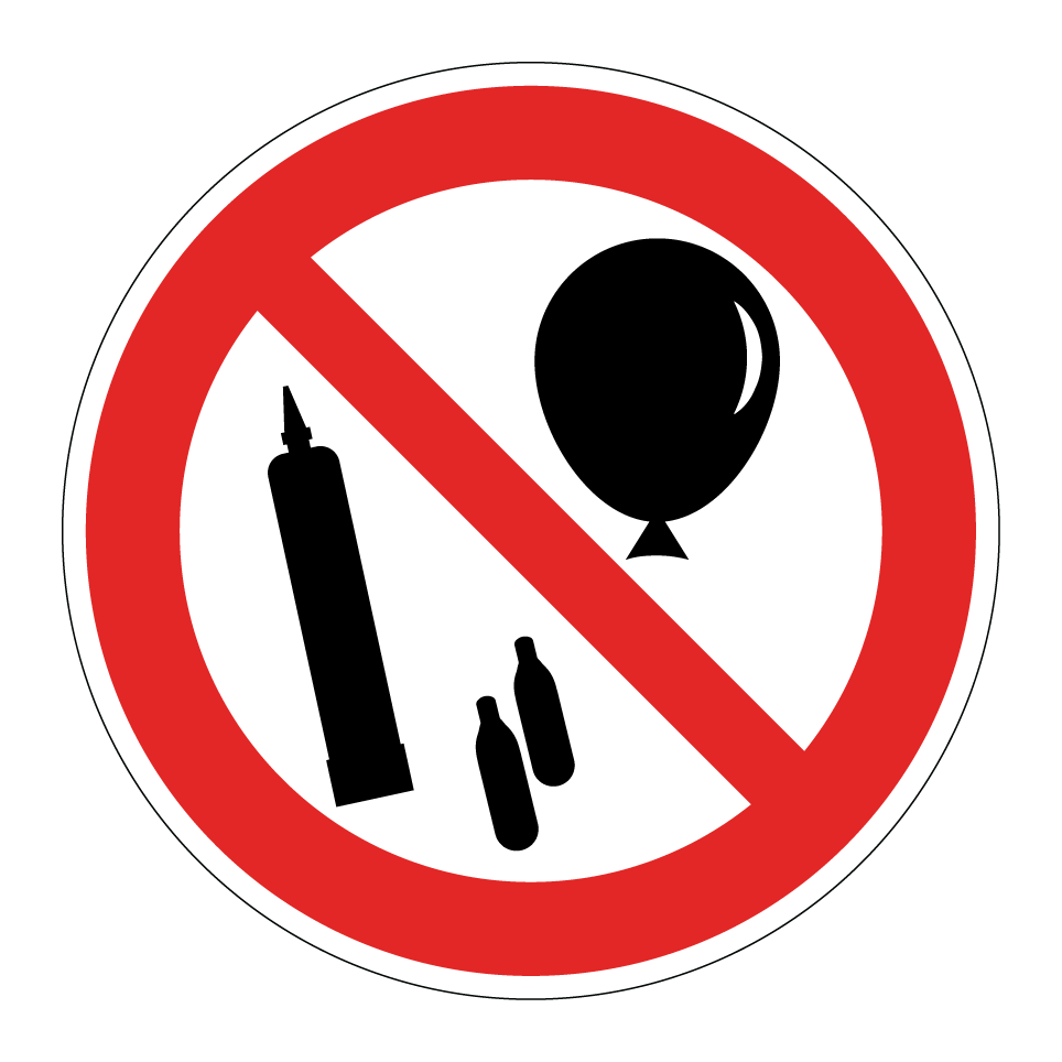 Pas de ballons ni de bonbonnes de gaz