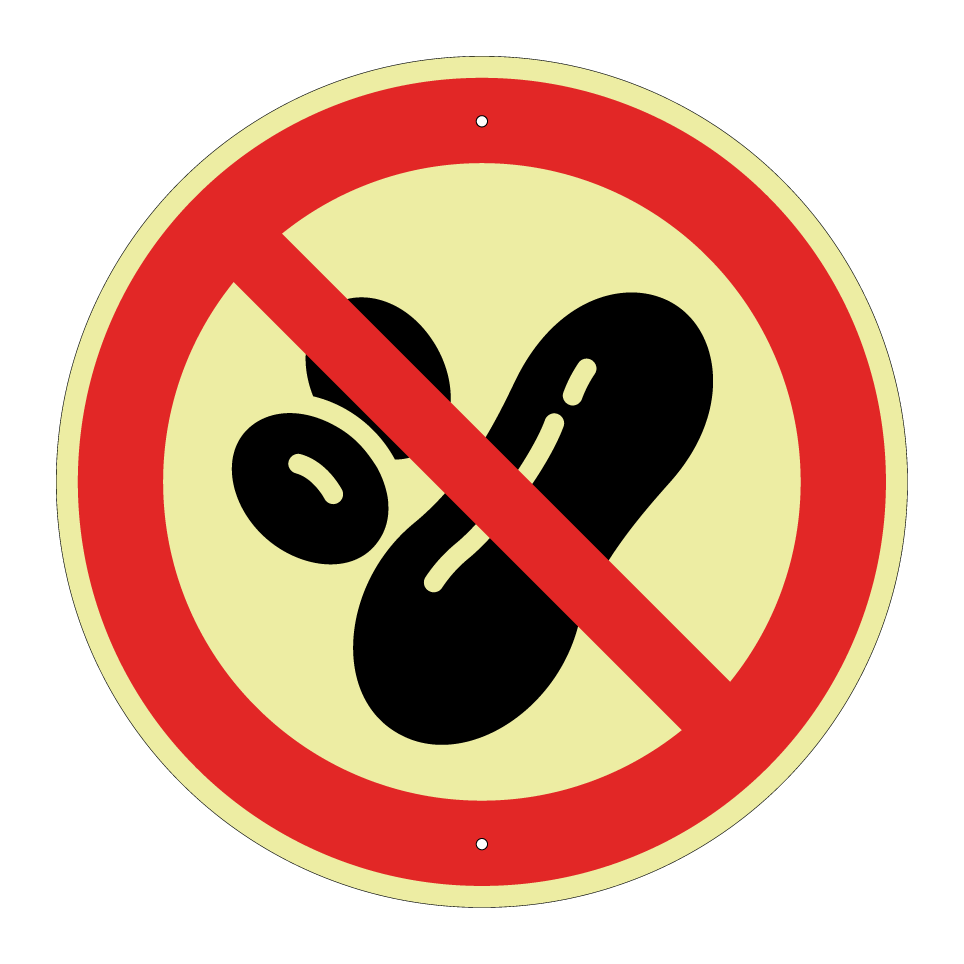 Prohibido maní (restricción por alergia)
