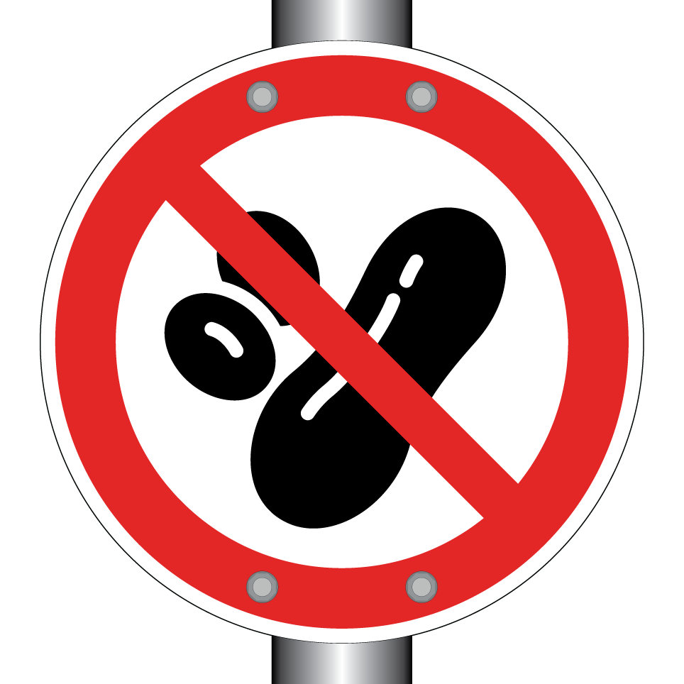 Prohibido maní (restricción por alergia)