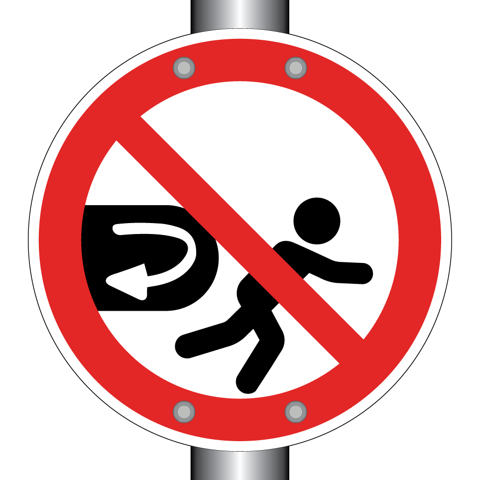 No standning near wide swing machine