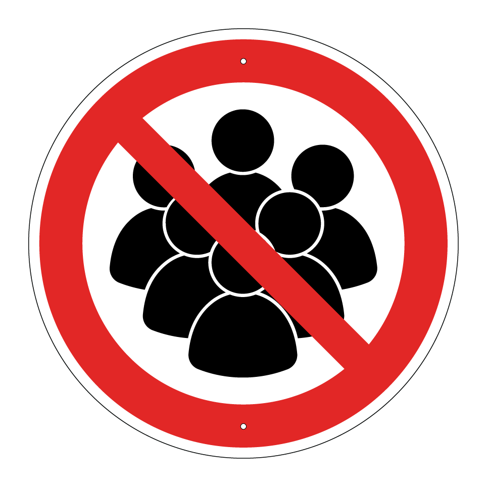 Entrée interdite aux groupes de personnes
