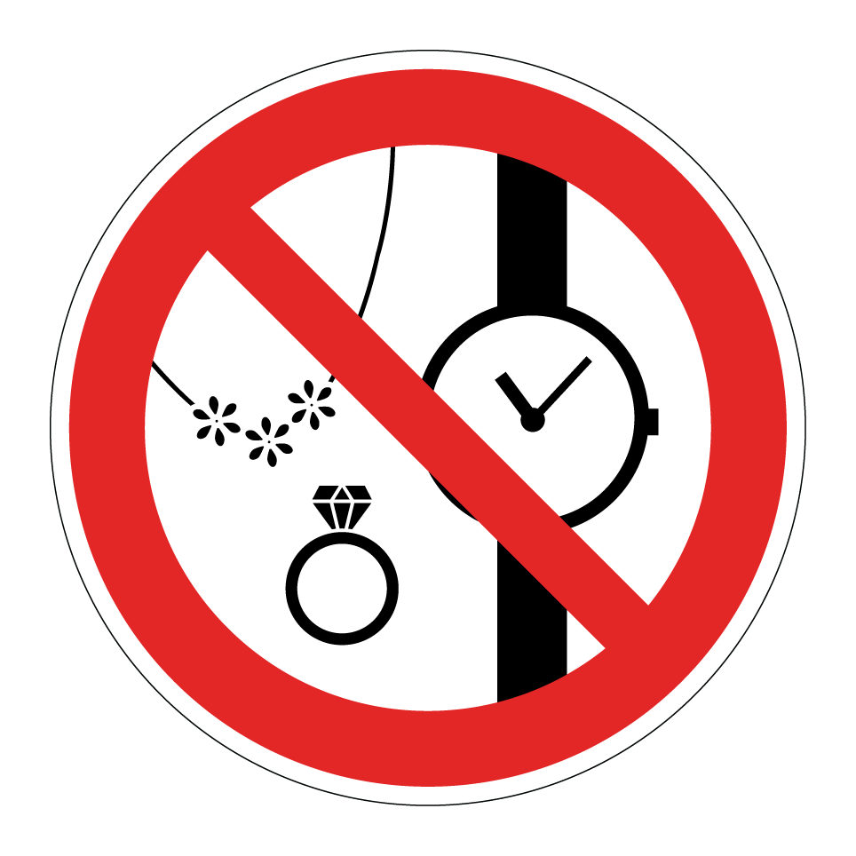 No jewellery or watches