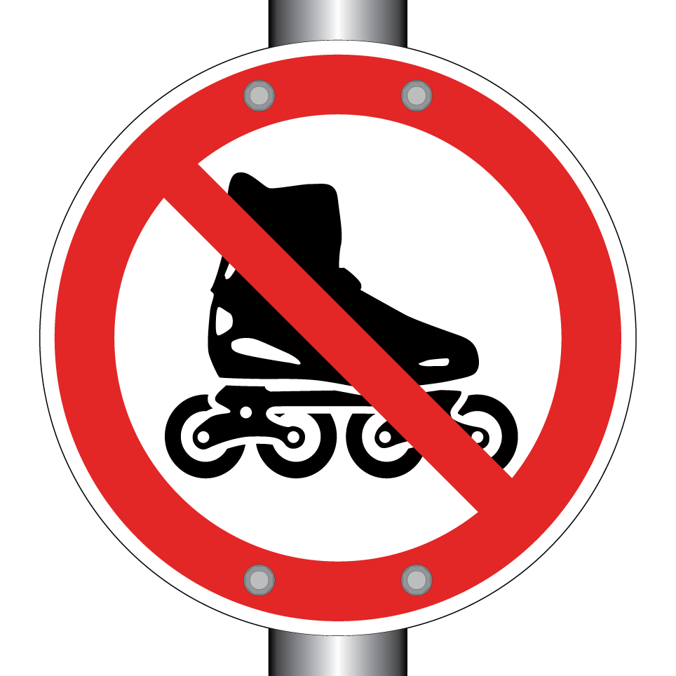 Prohibido patinar en patines en línea