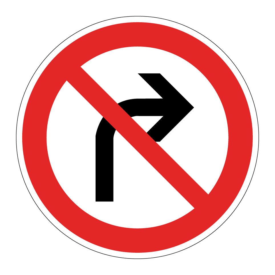 Sens interdit à droite