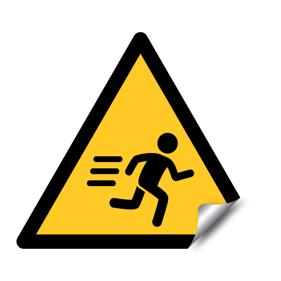 Persona corriendo de advertencia