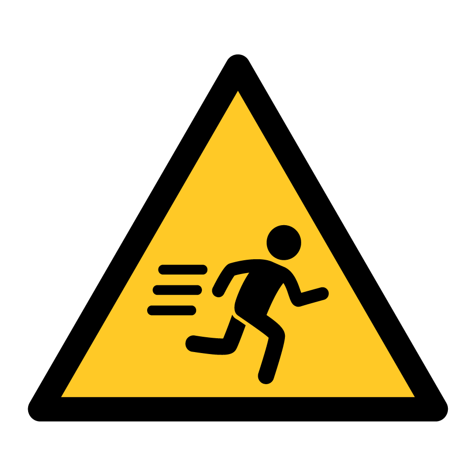 Persona corriendo de advertencia