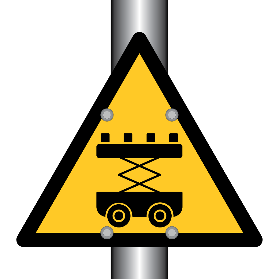 Warning scissor lift