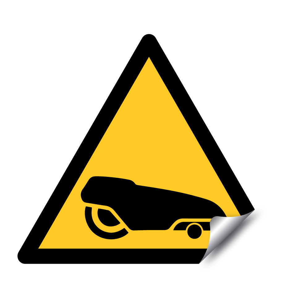 Warning robotic lawn mower