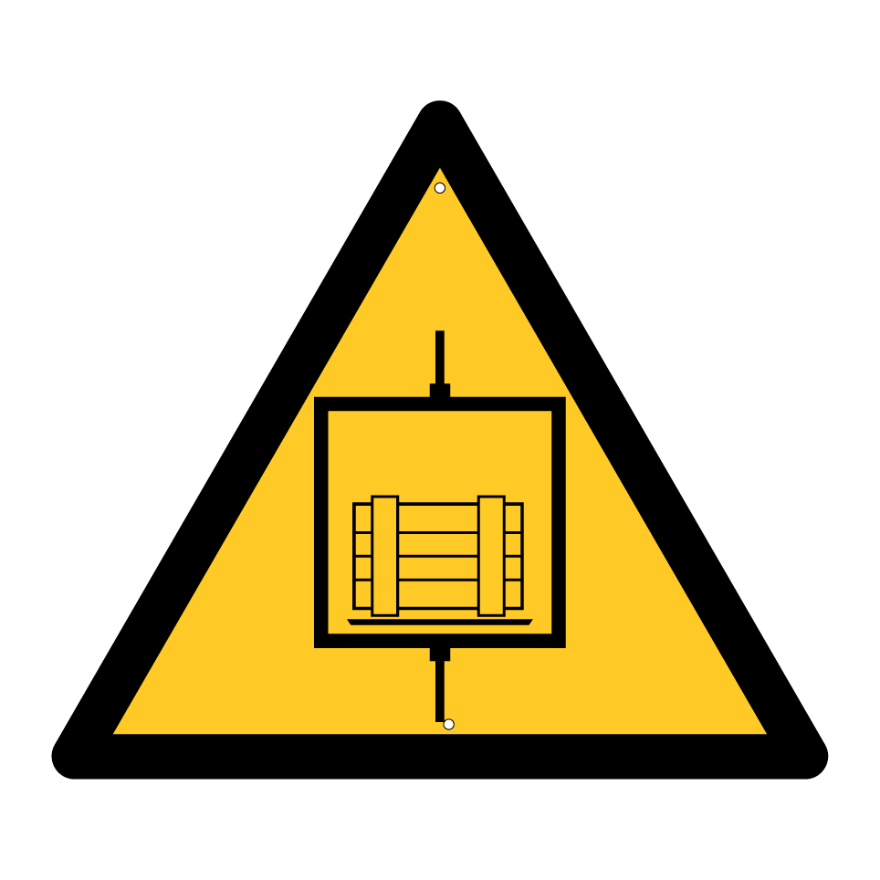 Warning goods elevator