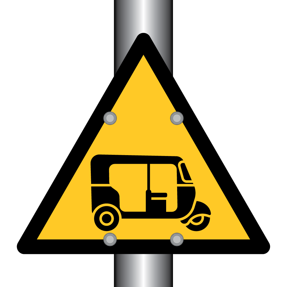 Warning auto rickshaw