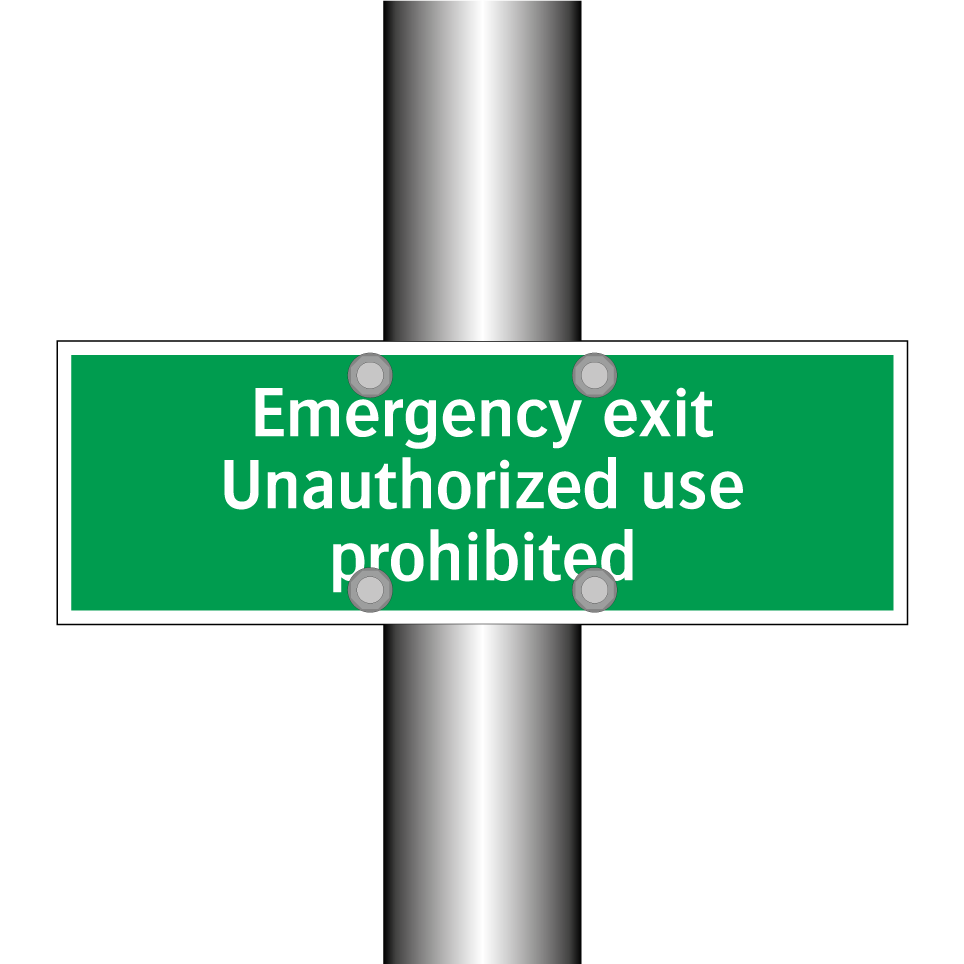 Emergency exit Unauthorized use prohibited