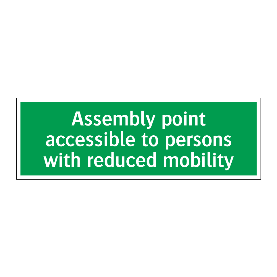 Assembly point accessible to persons with reduced mobility