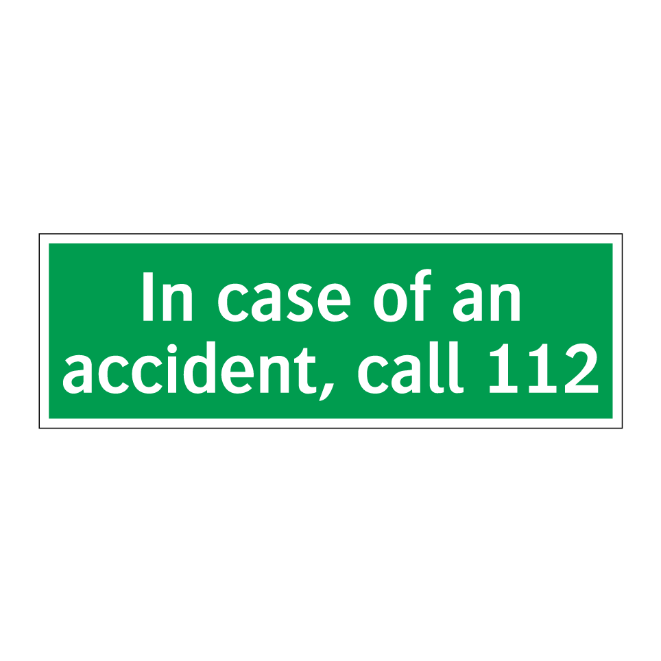 In case of an accident, call 112