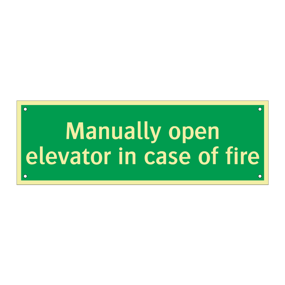 Manually open elevator in case of fire