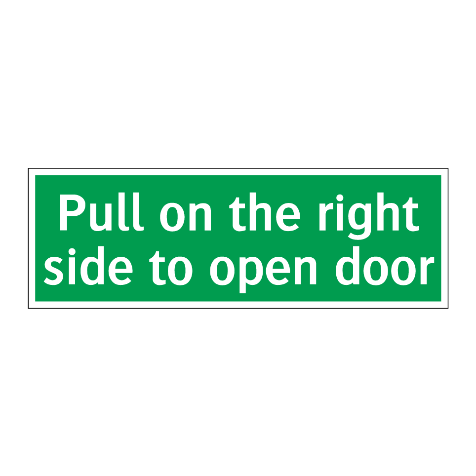 Pull on the right side to open door