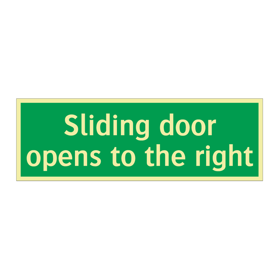 Sliding door opens to the right
