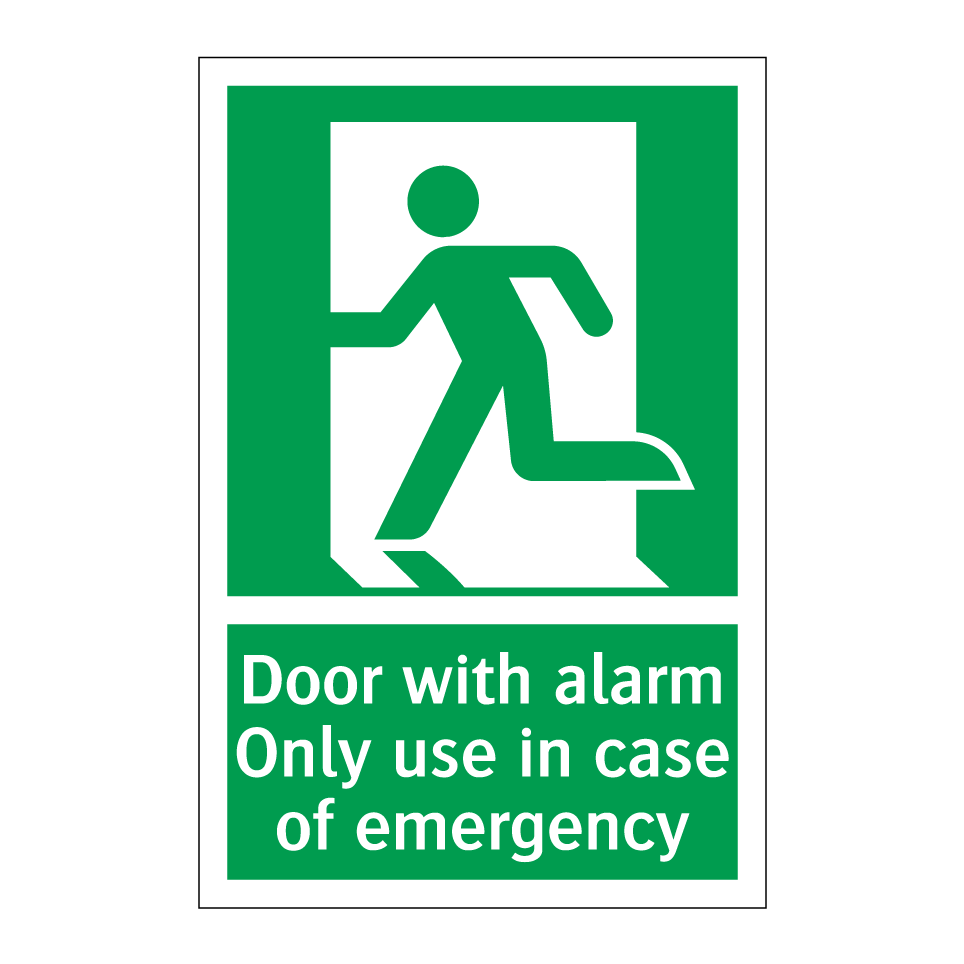 Door with alarm Only use in case of emergency