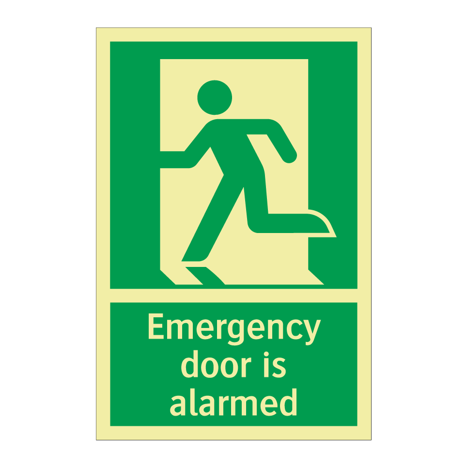 Emergency door is alarmed