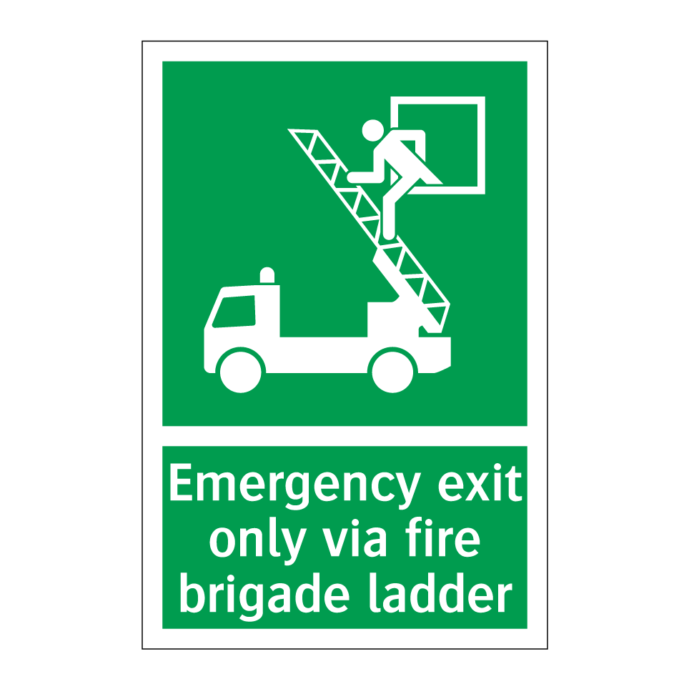 Emergency exit only via fire brigade ladder