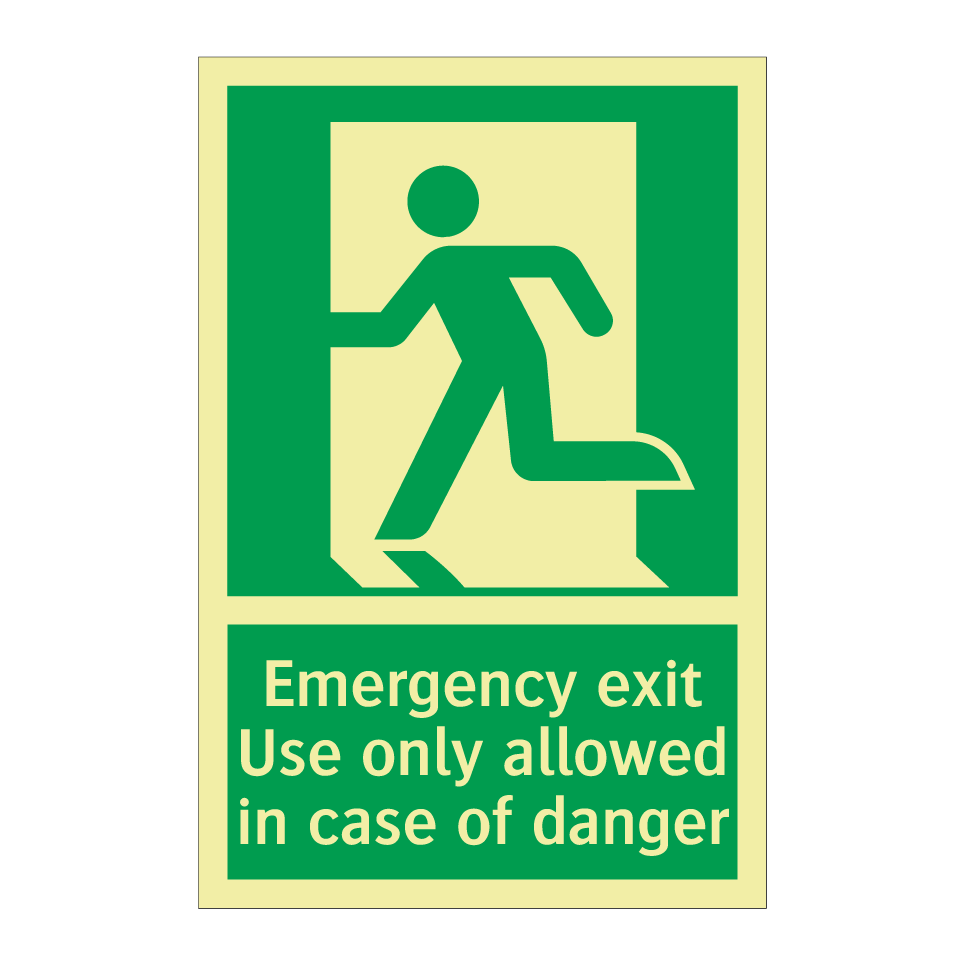 Emergency exit Use only allowed in case of danger