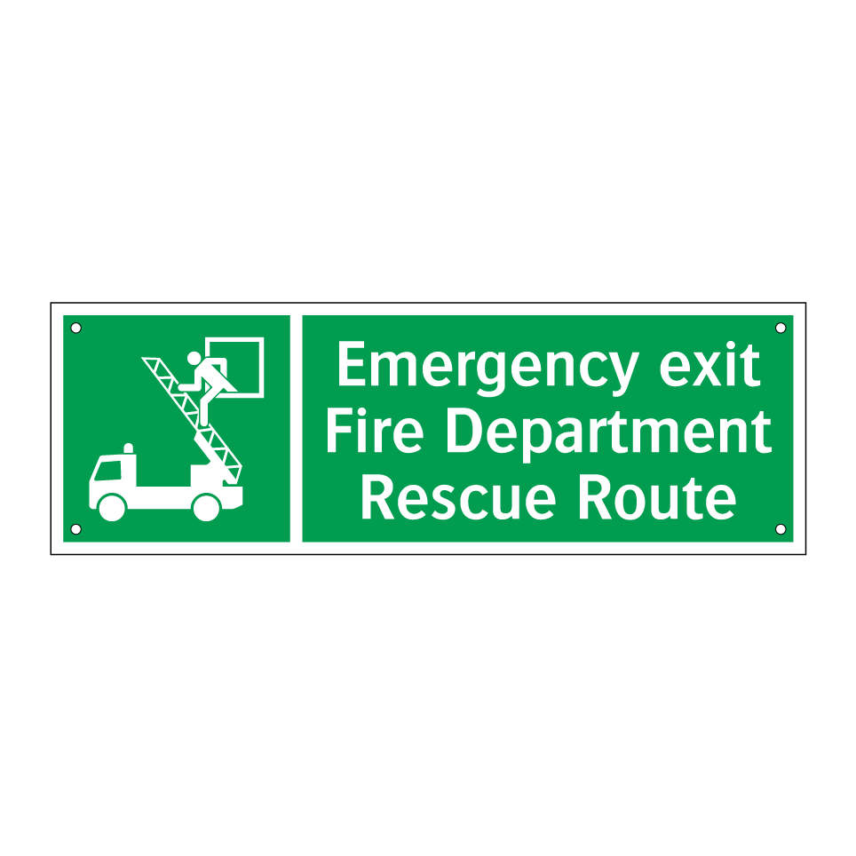 Emergency exit Fire Department Rescue Route