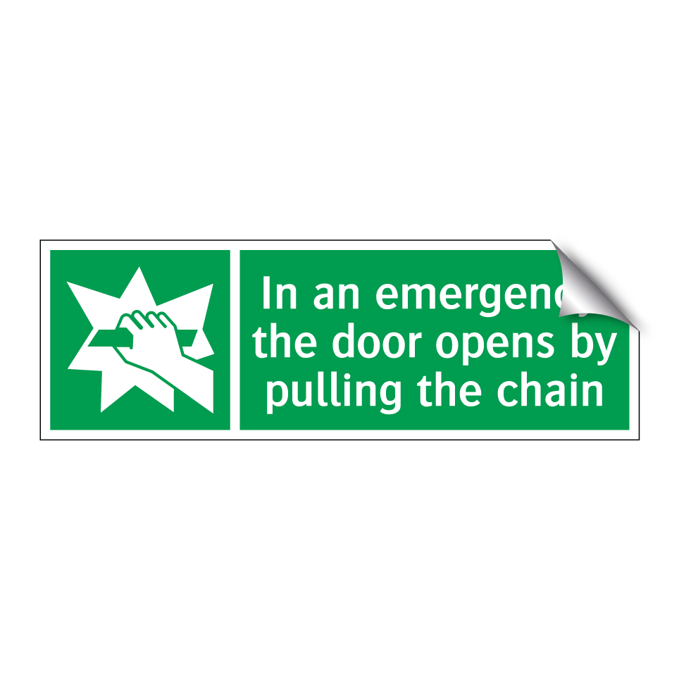 In an emergency, the door opens by pulling the chain