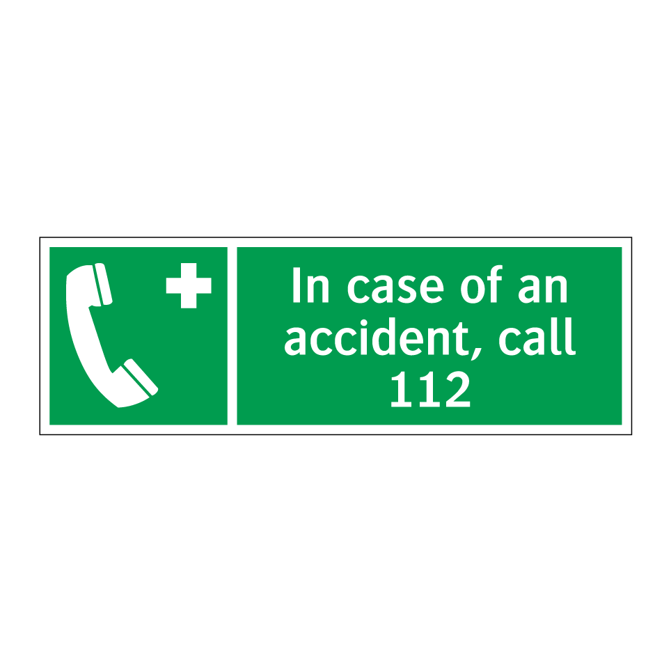In case of an accident, call 112