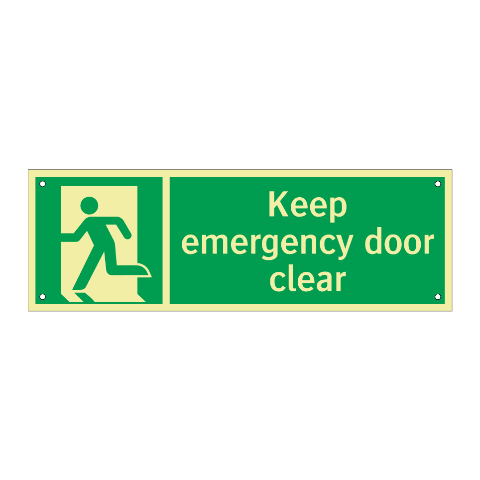 Keep emergency door clear