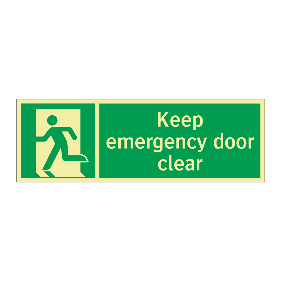 Keep emergency door clear